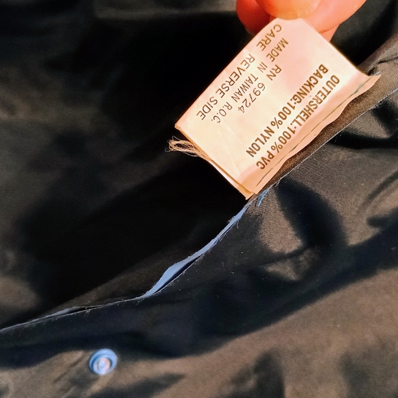 Columbia VINTAGE Men’s‎ Medium Hooded Rain Jacket Blue Vented PVC with Hard Brim - Picture 4 of 7